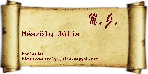 Mészöly Júlia névjegykártya